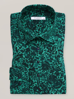 Zielona szyfonowa bluzka o prostym kroju