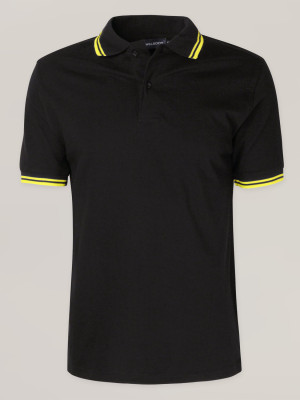 Czarna koszulka polo z żółtymi kontrastami