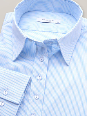 Klasyczna błękitna bluzka w paski