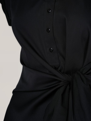 Czarna bluzka damska z wiązaniem
