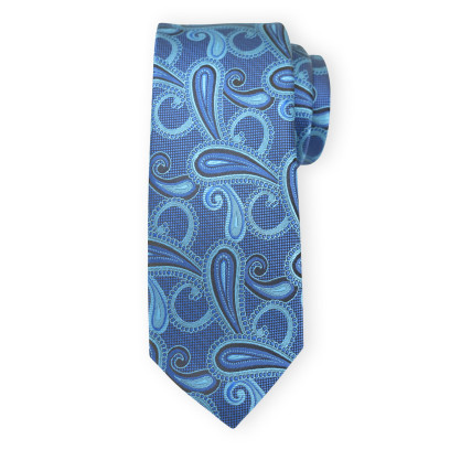 Niebieski krawat w łezki