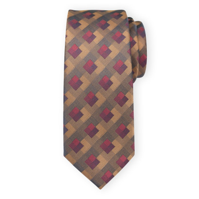 Brązowy krawat w kratę