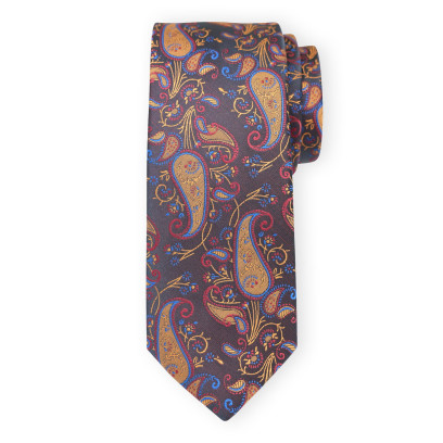 Brązowy krawat w łezki