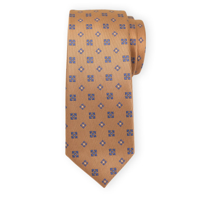 Brązowy krawat we wzory