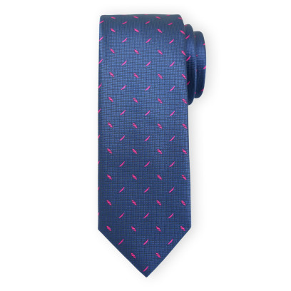Granatowy krawat we wzory