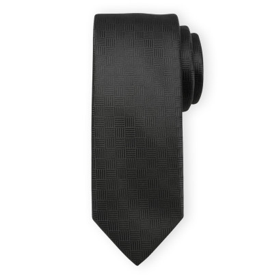 Czarny krawat w drobny wzór