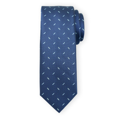 Granatowy krawat w błękitne łezki