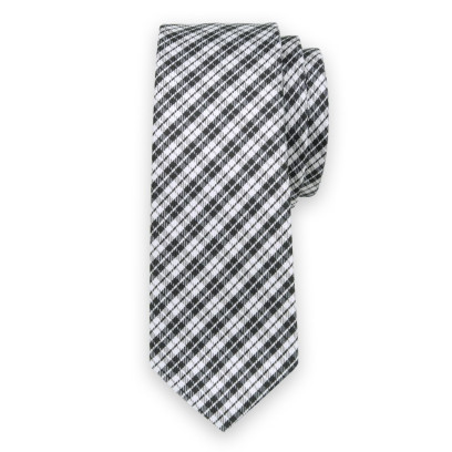 Krawat w czarno-białą kratkę