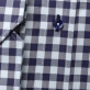 Niebieska taliowana koszula w kratę gingham