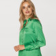 Zielona, satynowa bluzka damska o prostym kroju